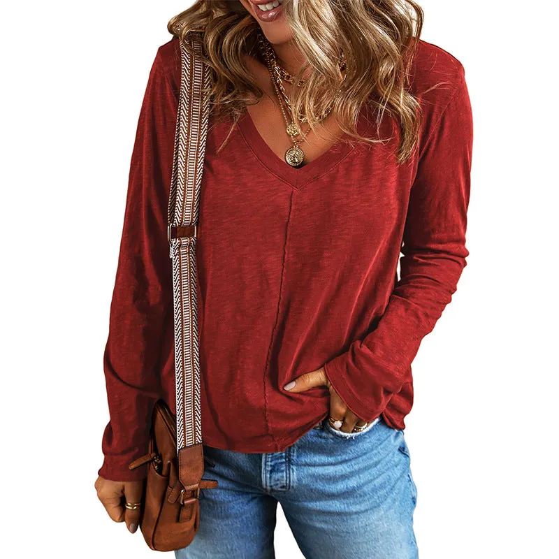 Simple Pullover Long Sleeve Sweater Shirt