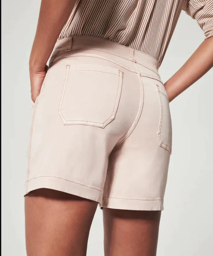 Spanx Pale Pink Stretch Twill Shorts