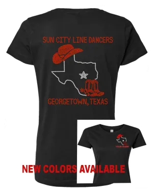 Sun City Line Dancers Rhinestone Tee