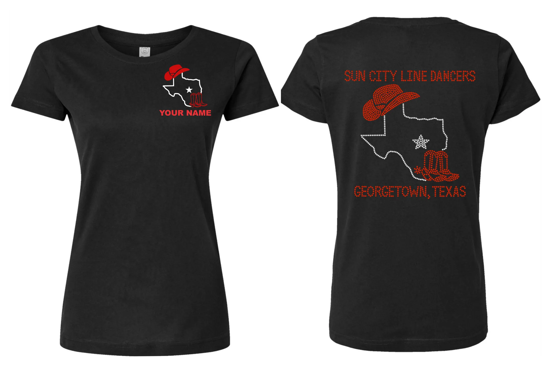 Sun City Line Dancers Rhinestone Tee