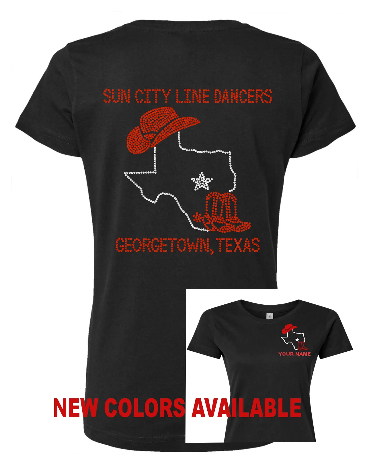 Sun City Line Dancers Rhinestone Tee