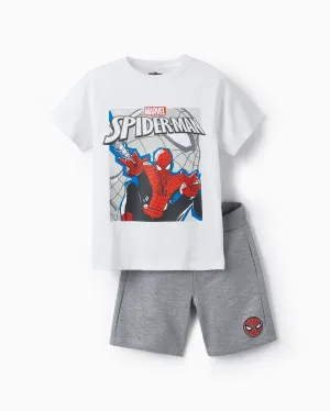 T-Shirt   Sports Shorts for Boys 'Spider-Man', White/Grey