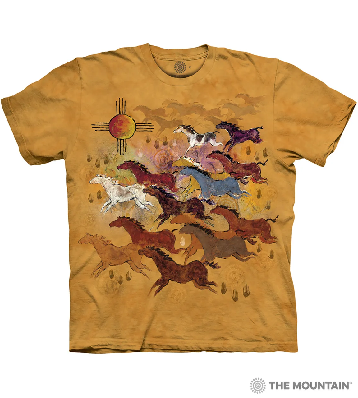 The Mountain® Unisex Tee, Horses and Sun