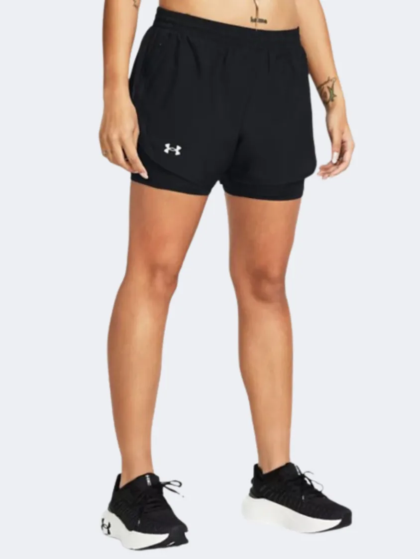 Under Armour Fly 2 In 1 Women Running Short Black/Reflective