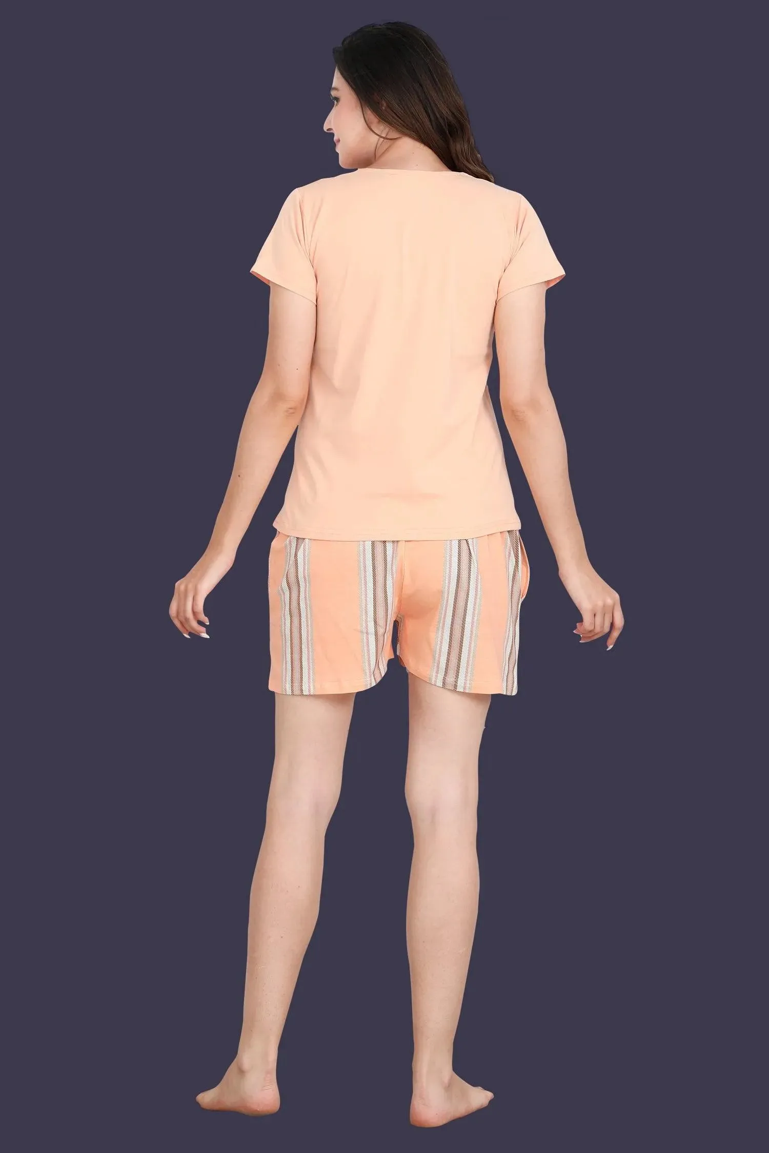 Velure Trendy Orange Shorts Set