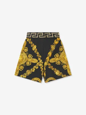 Versace Boys Maschera Baroque Shorts in Black