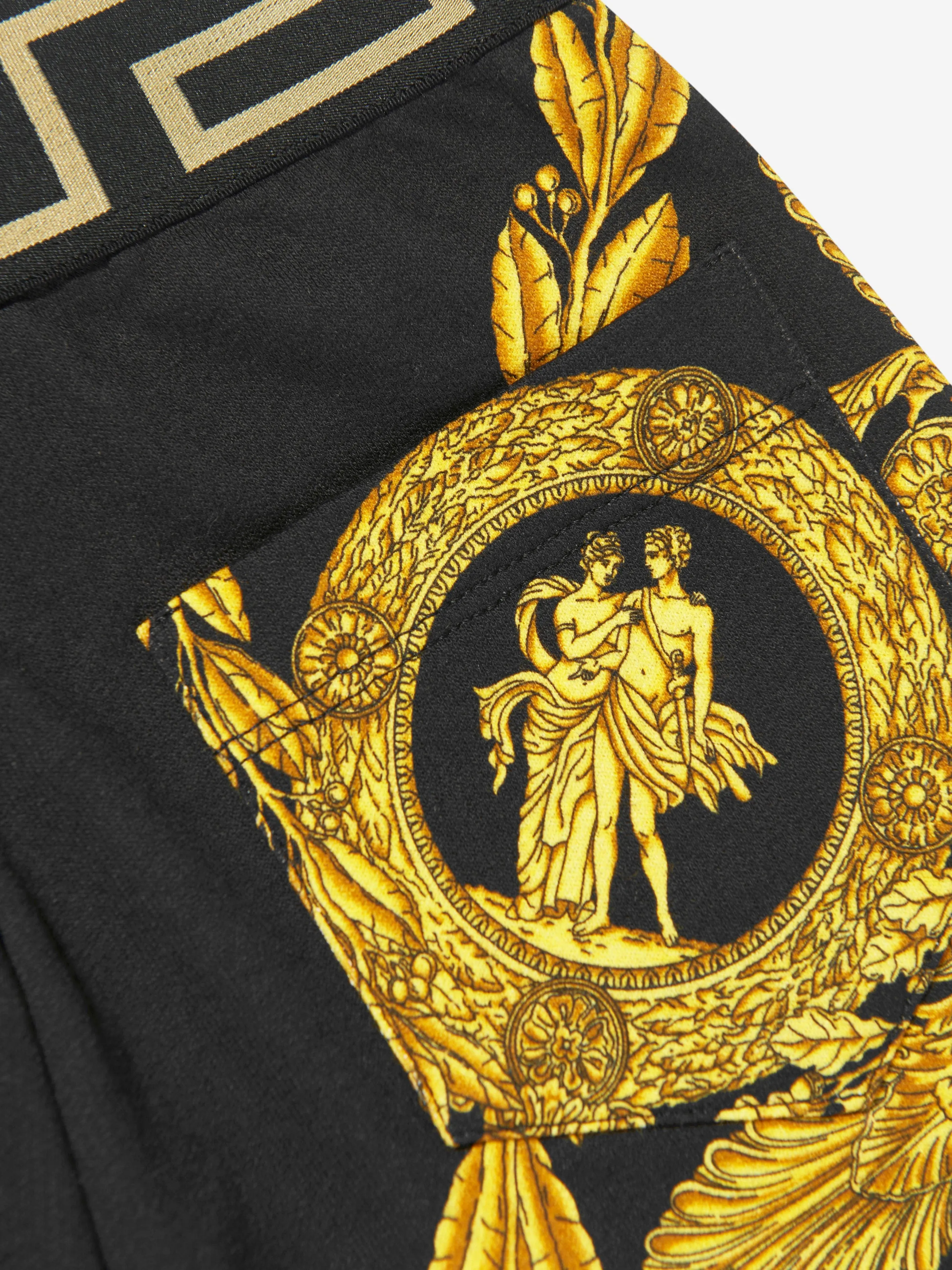 Versace Boys Maschera Baroque Shorts in Black