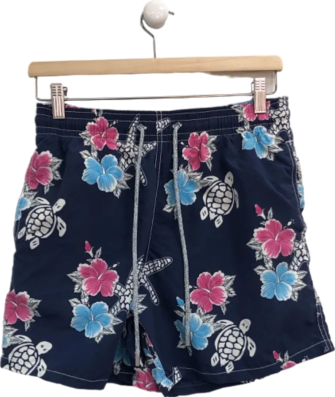 Vilebrequin Navy Floral Turtles Swim Shorts UK M