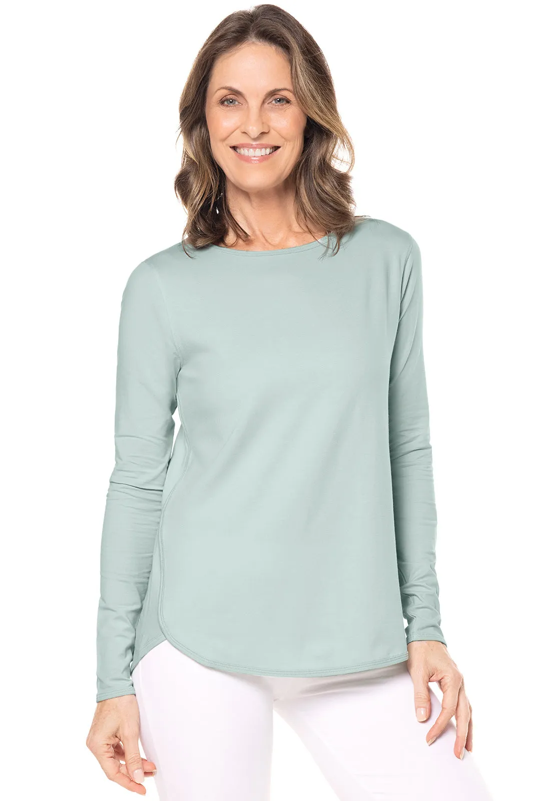 Women's Heyday Side Split Shirt | Misty Aqua