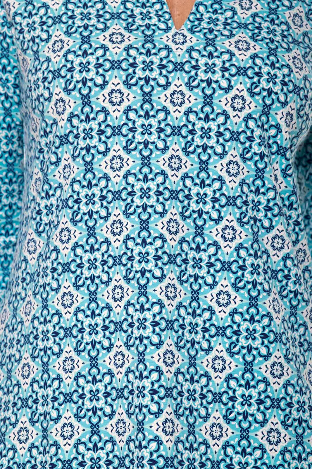 Women's St. Lucia Tunic Top | Aruba Blue Medallion Bliss