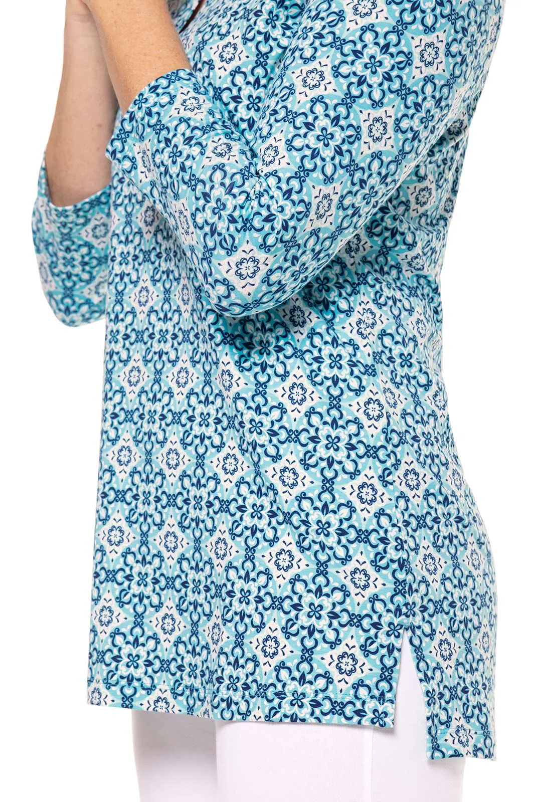 Women's St. Lucia Tunic Top | Aruba Blue Medallion Bliss