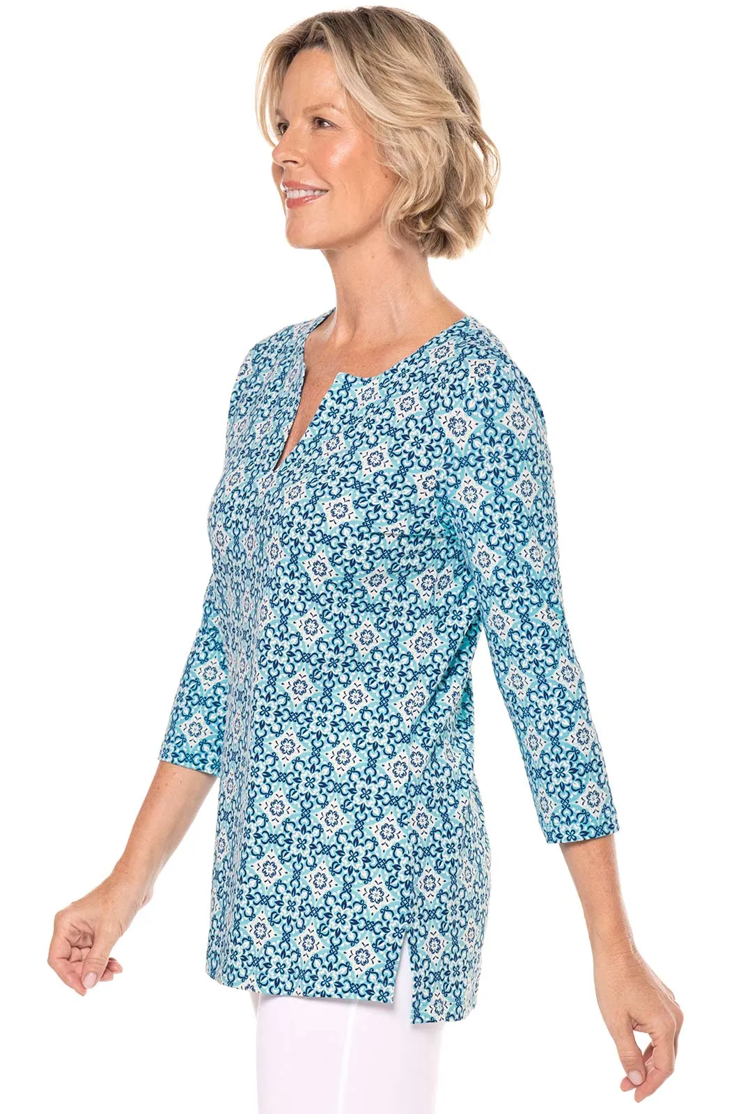 Women's St. Lucia Tunic Top | Aruba Blue Medallion Bliss