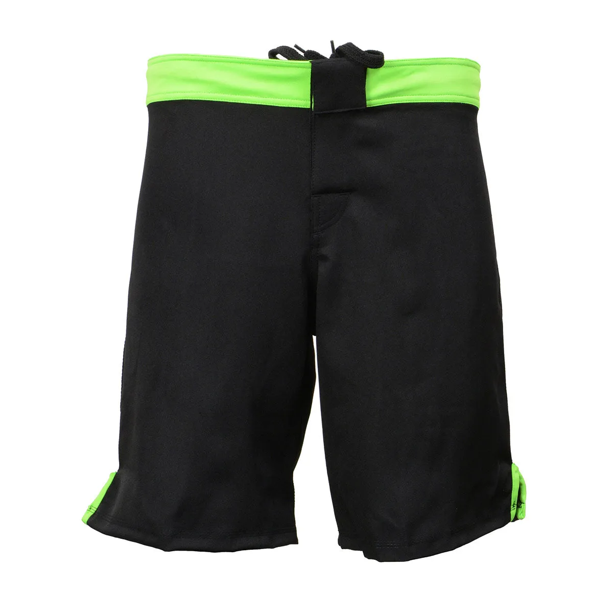 X-Fitness XFM7004 Men's Black and Green MMA Fight Shorts - BJJ, No Gi, Grappling, Jiu Jitsu Combat