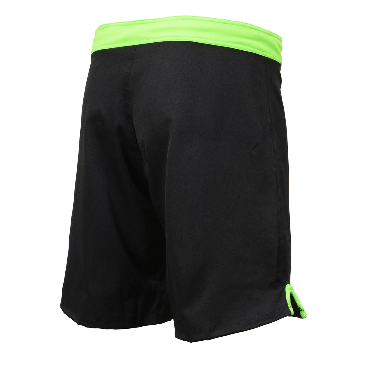 X-Fitness XFM7004 Men's Black and Green MMA Fight Shorts - BJJ, No Gi, Grappling, Jiu Jitsu Combat