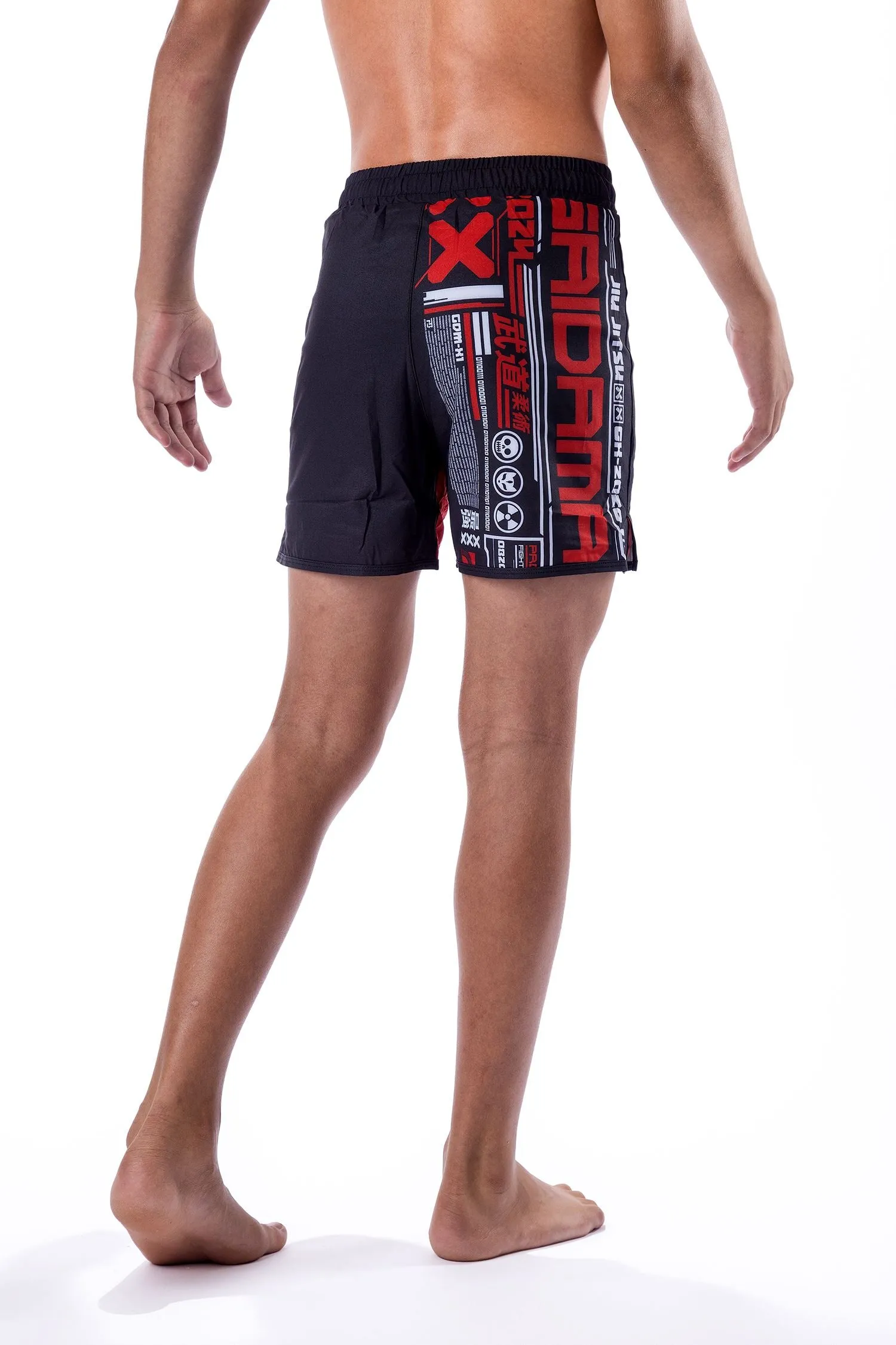 Youth Cyber Fox Art Wear Grappling Board Shorts